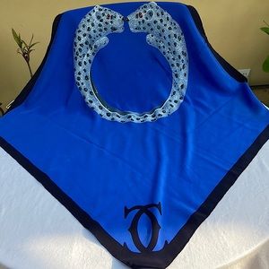 Vintage Must de Cartier Paris panther silk scarf